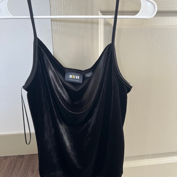 NWT Anthropologie Maeve Black Velvet Cowl Neck top - Picture 3 of 3